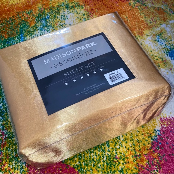 Madison Park Satin 6pcs. Gold wrinkle-free King Sheets Set - Picture 3 of 4